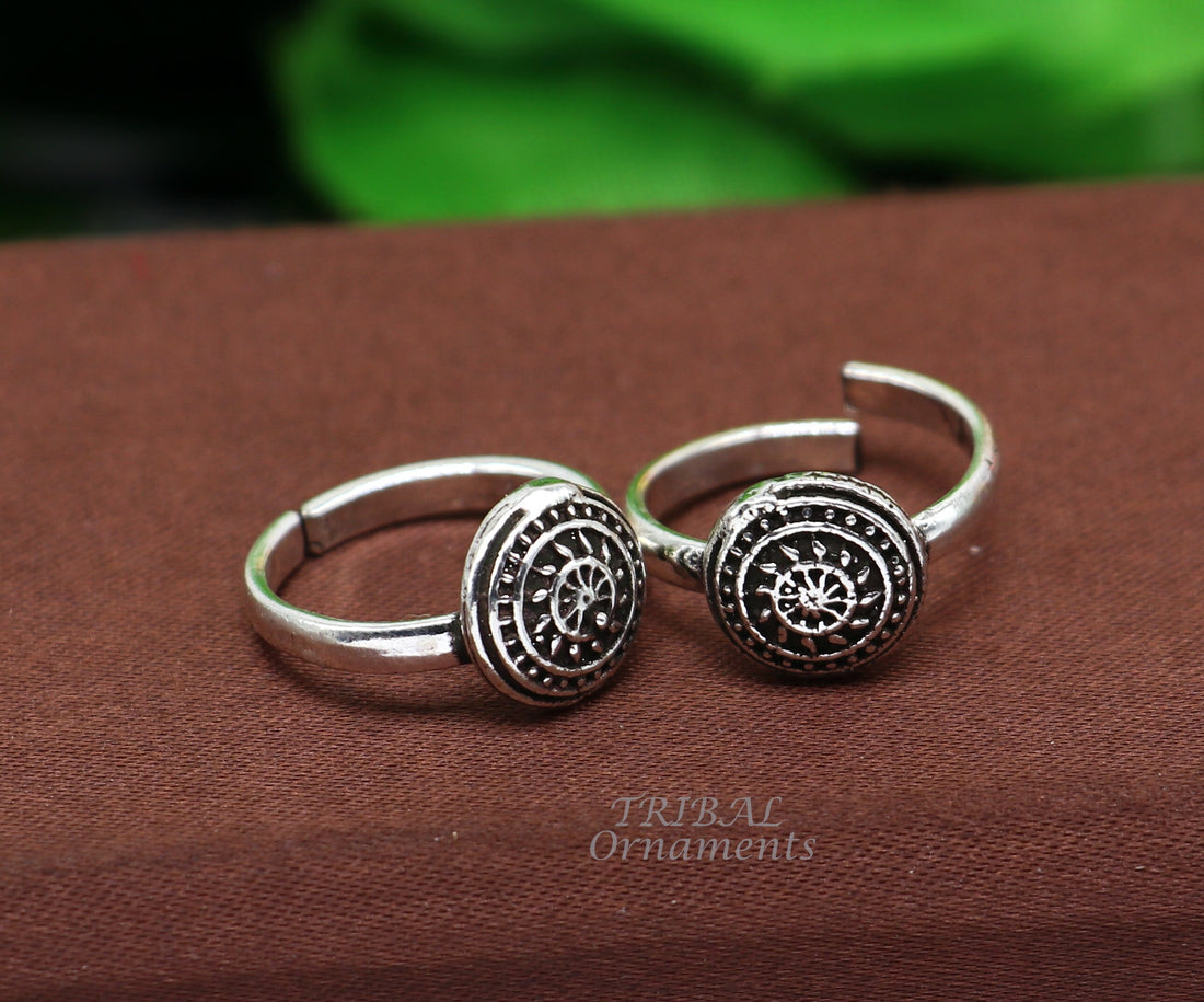 925 sterling silver brides gifting solid adjustable toe ring, best wedding gift or daily use ethnic tribal jewelry ytr60 - TRIBAL ORNAMENTS