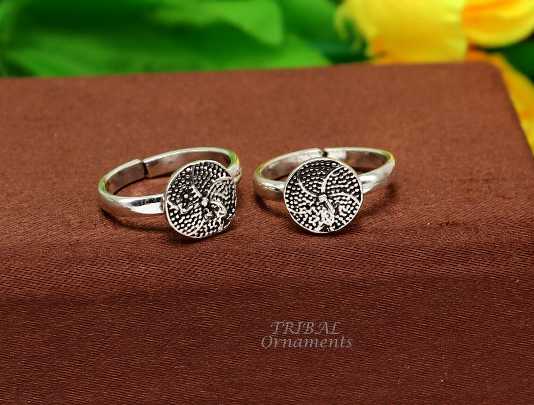 925 sterling silver handmade fabulous heart design toe ring band tribal belly dance vintage style ethnic tribal brides jewelry ytr66 - TRIBAL ORNAMENTS