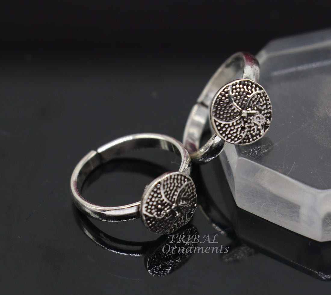 925 sterling silver handmade fabulous heart design toe ring band tribal belly dance vintage style ethnic tribal brides jewelry ytr66 - TRIBAL ORNAMENTS