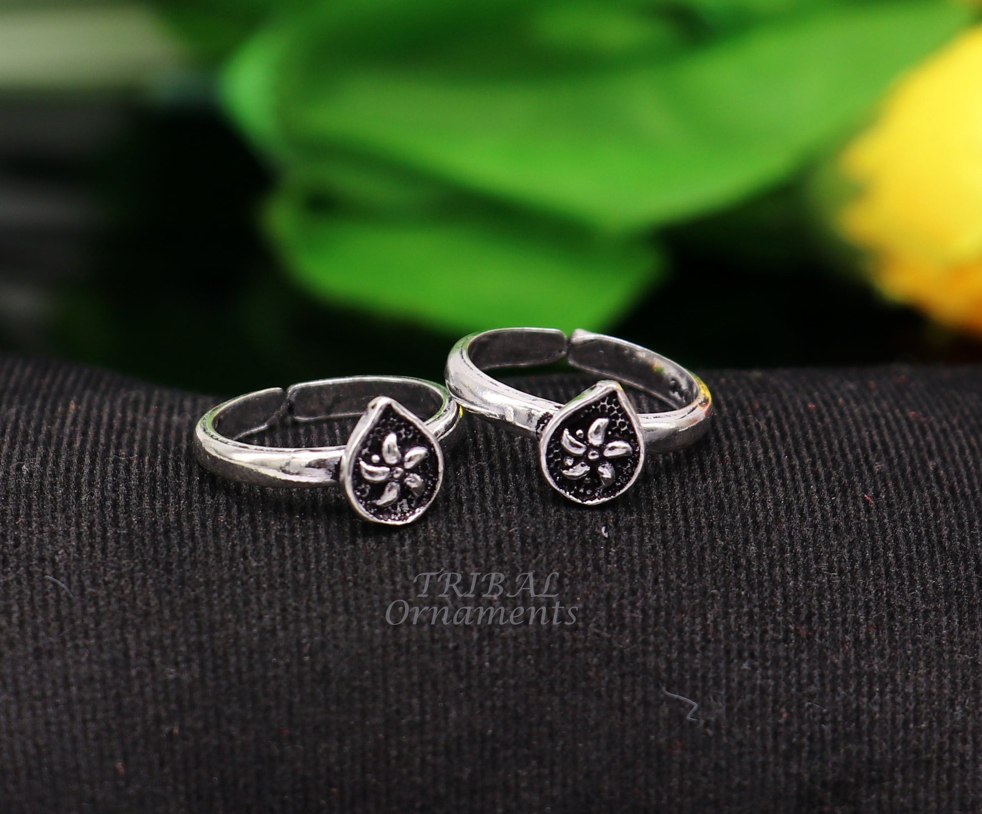 925 sterling silver handmade unique classical floral design vintage tribal ethnic toe ring best brides gifting jewelry ytr71 - TRIBAL ORNAMENTS