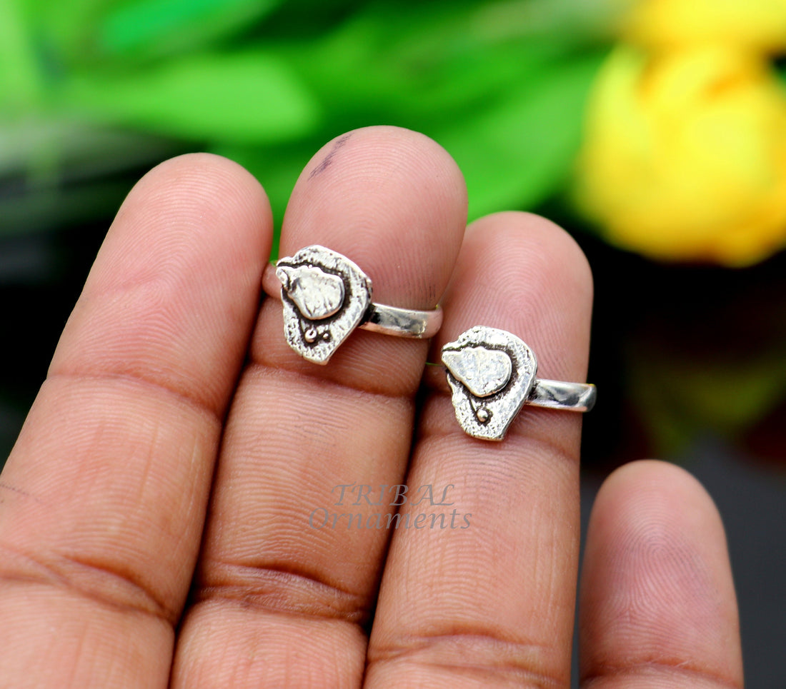 925 sterling silver handmade unique classical design vintage tribal ethnic toe ring best brides gifting jewelry ytr74 - TRIBAL ORNAMENTS