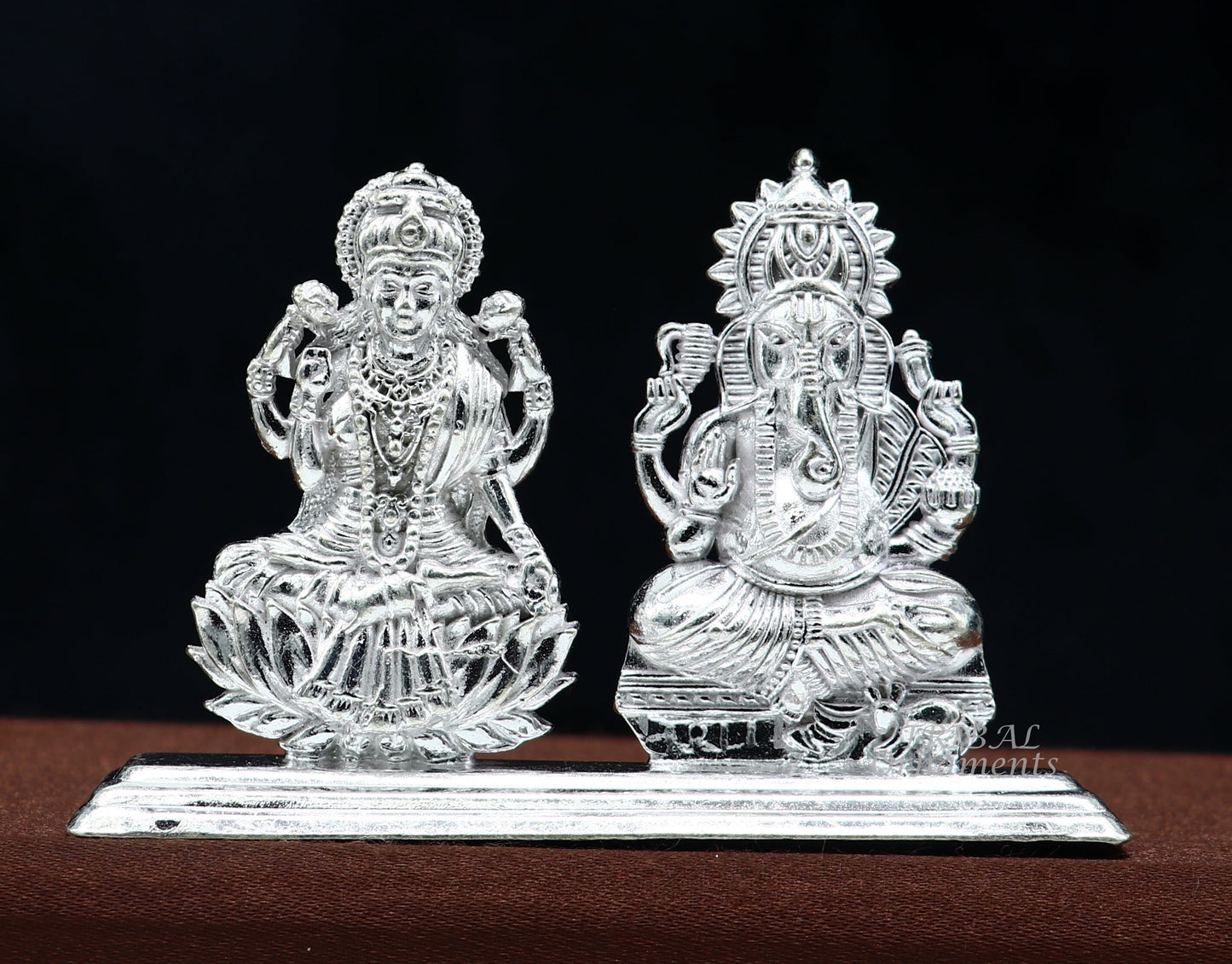 Solid Sterling silver handmade Hindu idols Laxmi Ganesha statue, puja article figurine, home décor Diwali puja gift art561 - TRIBAL ORNAMENTS