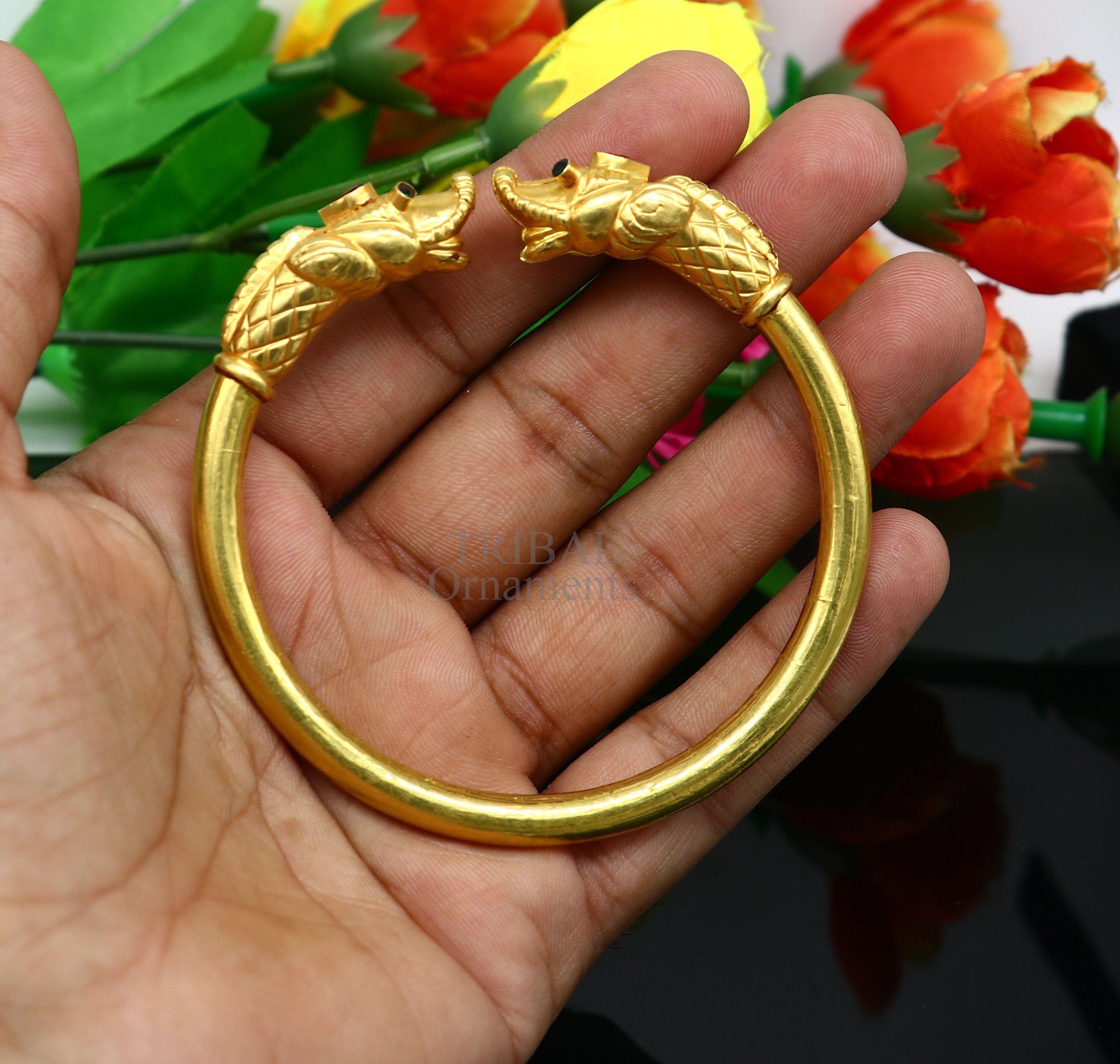 Oval Design Brass Bracelet