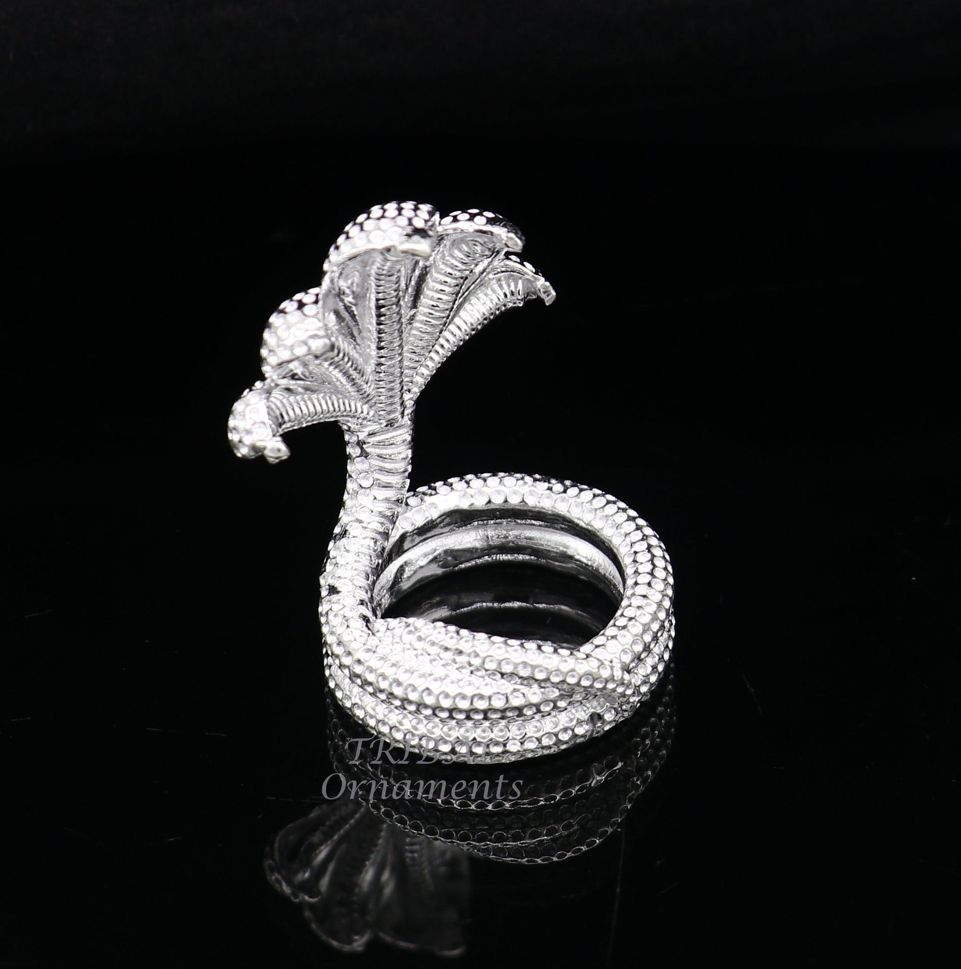 925 Solid silver handmade Divine Sheshnag holy Small snake or shiva snake for puja or worshipping, solid Diwali puja article art564 - TRIBAL ORNAMENTS