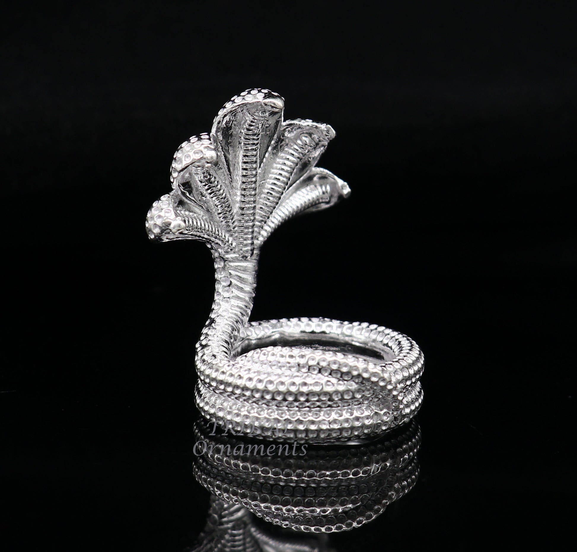 925 Solid silver handmade Divine Sheshnag holy Small snake or shiva snake for puja or worshipping, solid Diwali puja article art564 - TRIBAL ORNAMENTS