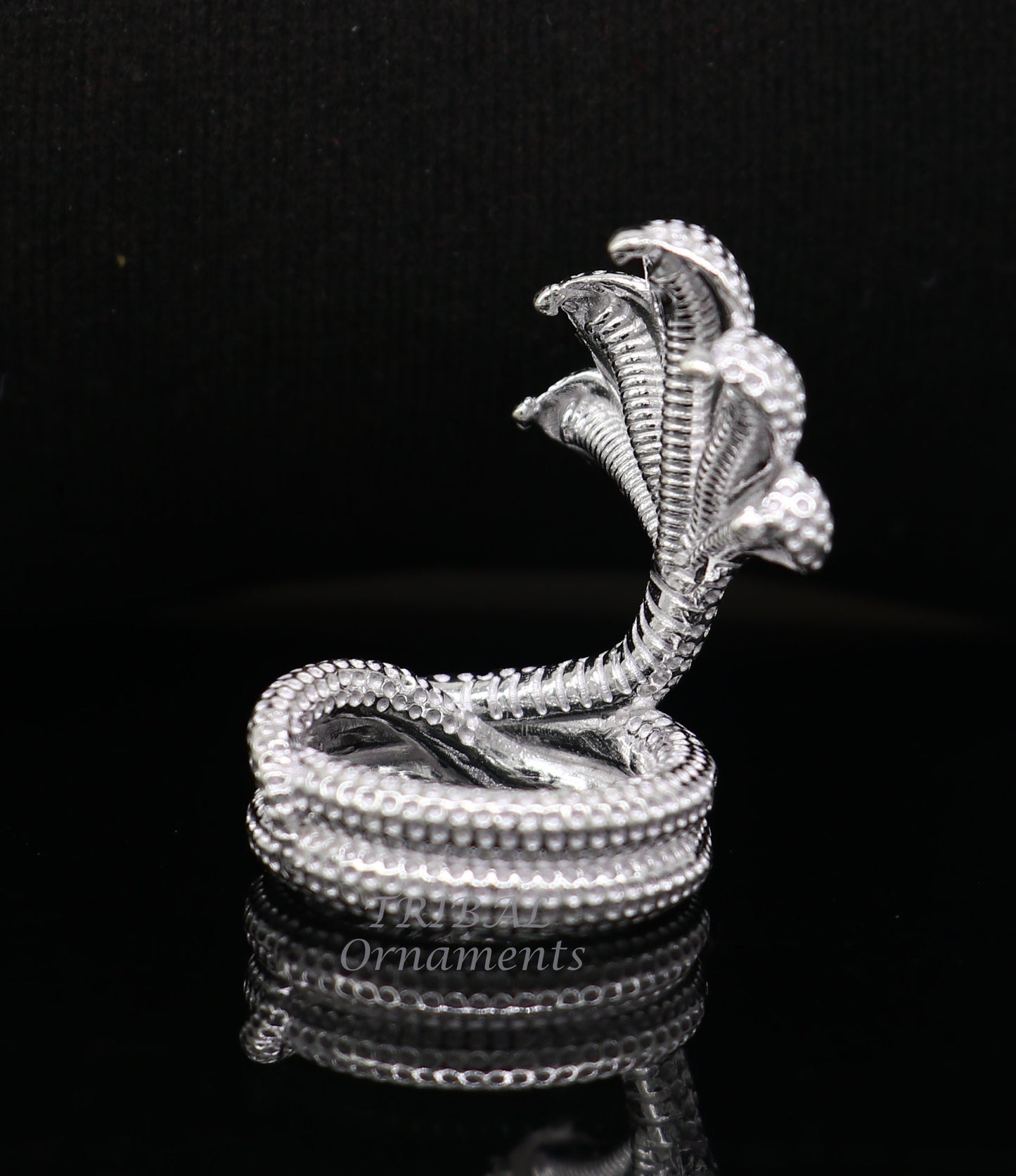 925 sterling silver solid divine panchmukhi Sheshnag, wonderful shiva snake amazing puja articles or utensils for home or temple art565 - TRIBAL ORNAMENTS