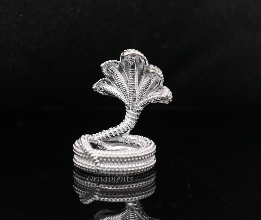 925 sterling silver solid divine panchmukhi Sheshnag, wonderful shiva snake amazing puja articles or utensils for home or temple art566 - TRIBAL ORNAMENTS