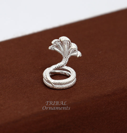 925 sterling silver solid divine panchmukhi Sheshnag, wonderful shiva snake amazing puja articles or utensils for home or temple art567 - TRIBAL ORNAMENTS
