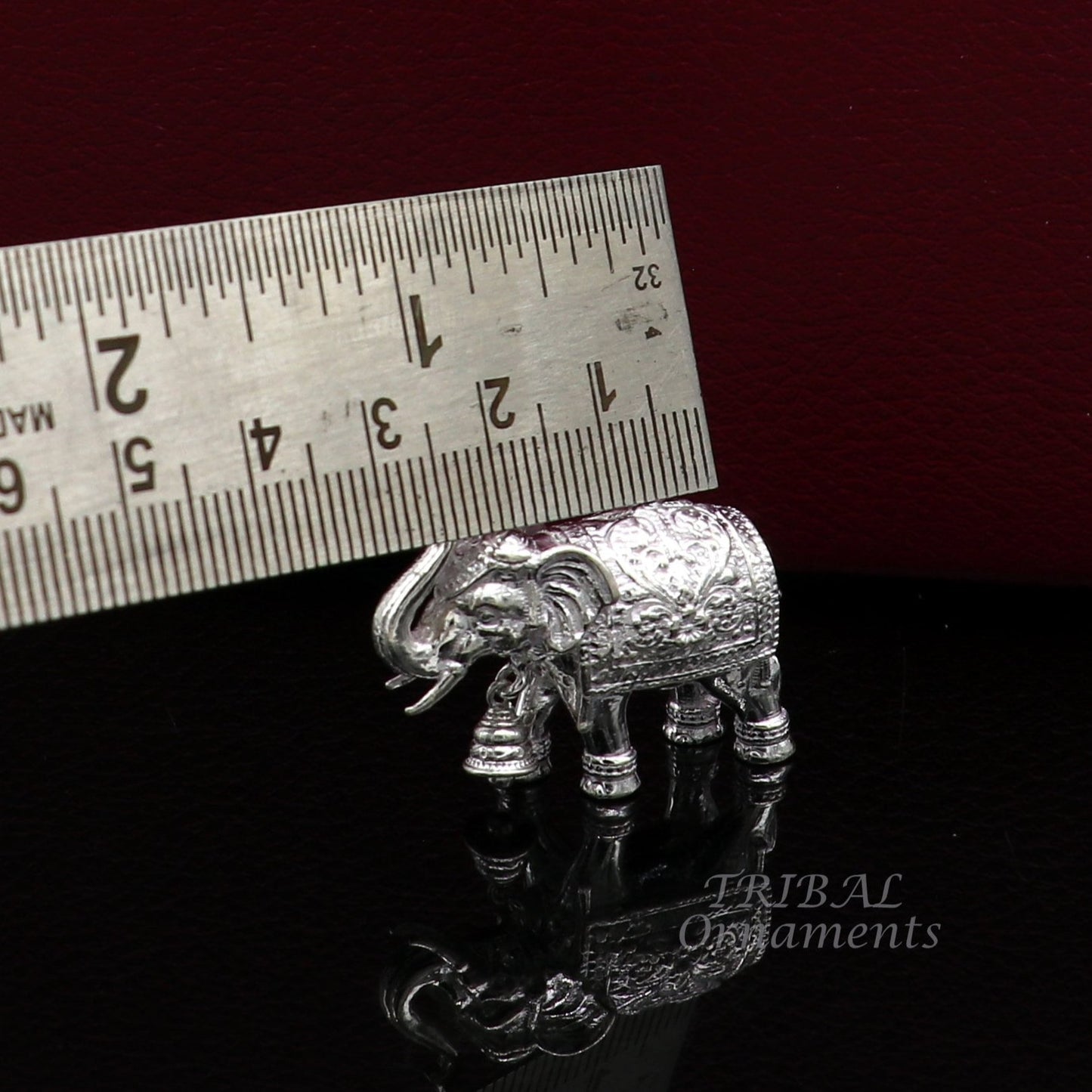 Sollid 925 Sterling silver Divine Elephant statues, puja articles figurines, best silver article for your homes wealth and prosperity art569 - TRIBAL ORNAMENTS