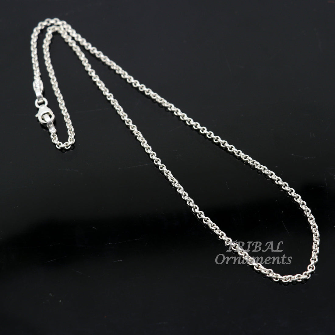 Sterling silver handmade fabulous cable rolo chain unisex necklace jewelry best gifting chain from india ch201 - TRIBAL ORNAMENTS