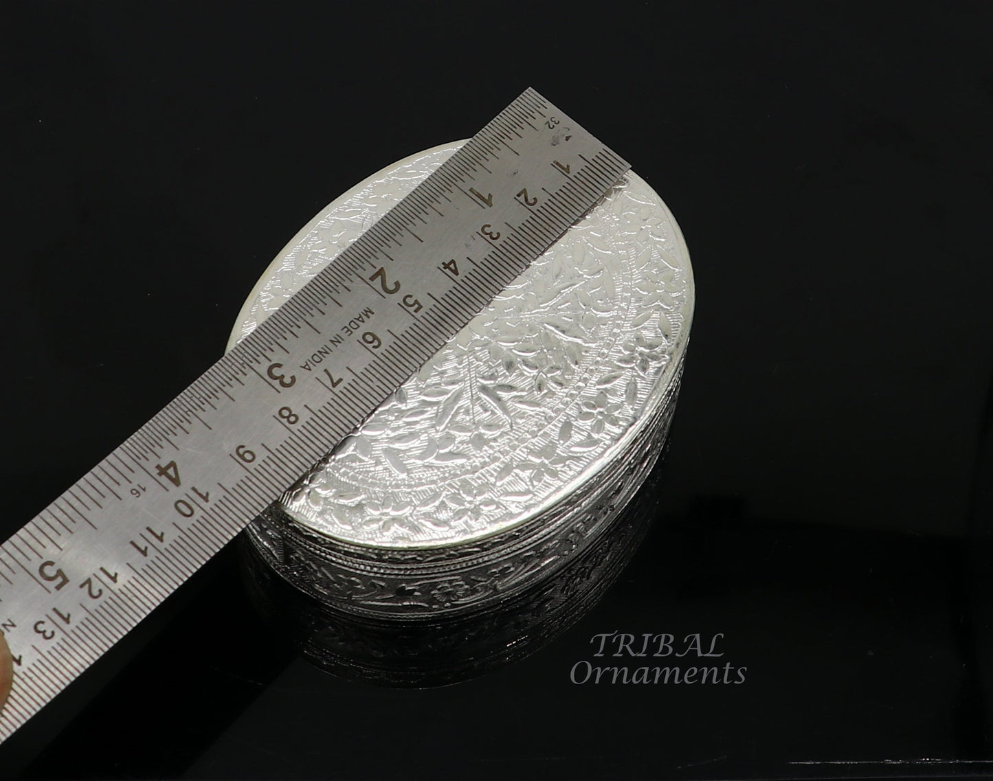 925 silver handmade trinket box, brides powder box or dry fruit box. pills candy box luxury gifting ideas or unique collection stb408 - TRIBAL ORNAMENTS