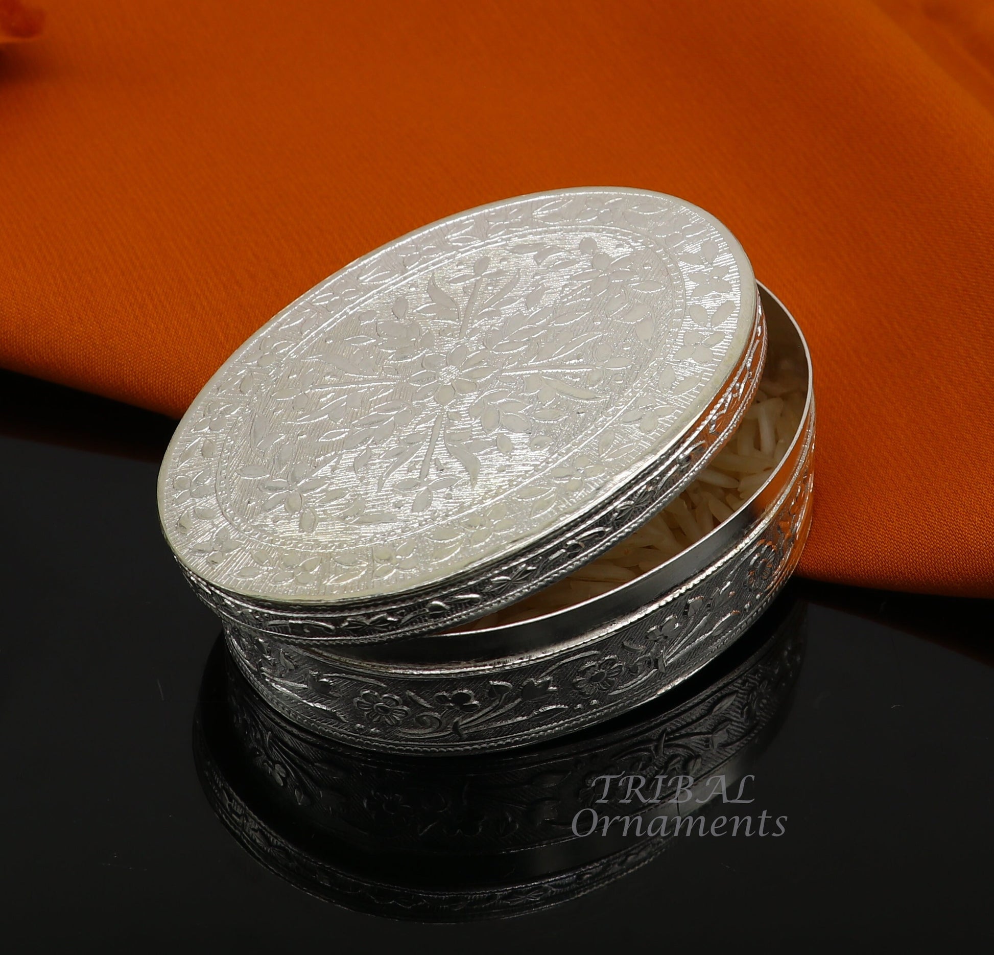 925 silver handmade oval shape trinket box brides jewelry box or dry fruit box candy box luxury gifting ideas or unique collection stb409 - TRIBAL ORNAMENTS