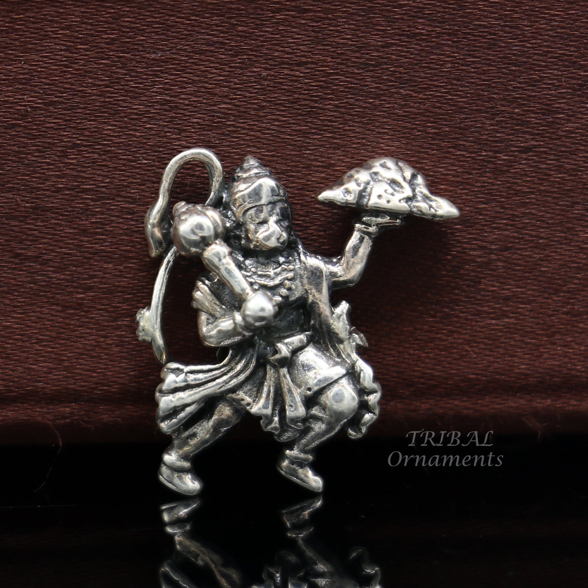 925 silver handmade Lord hanuman 2.1 cm small statue, best puja god hanuman statue sculpture home temple puja art, utensils art571 - TRIBAL ORNAMENTS