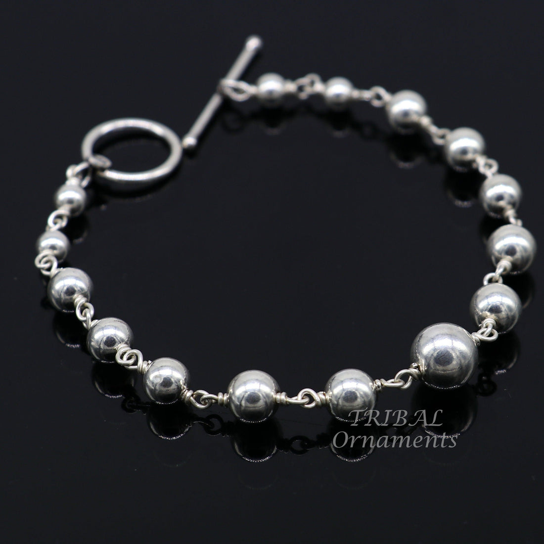 925 sterling silver beaded customized bracelet, best gifting stylish beaded bracelet, unisex personalized belly dance jewelry  sbr412 - TRIBAL ORNAMENTS