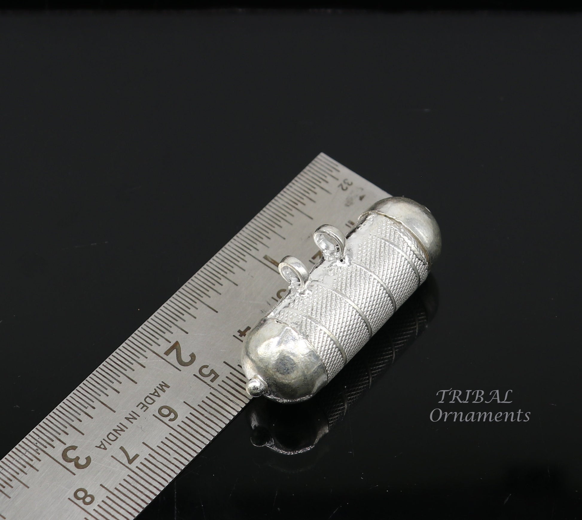 4.6 cm wide Sterling silver handmade vintage style amulet pendant, mantra box taviz pendant, container pendant gifting jewelry nsp552 - TRIBAL ORNAMENTS