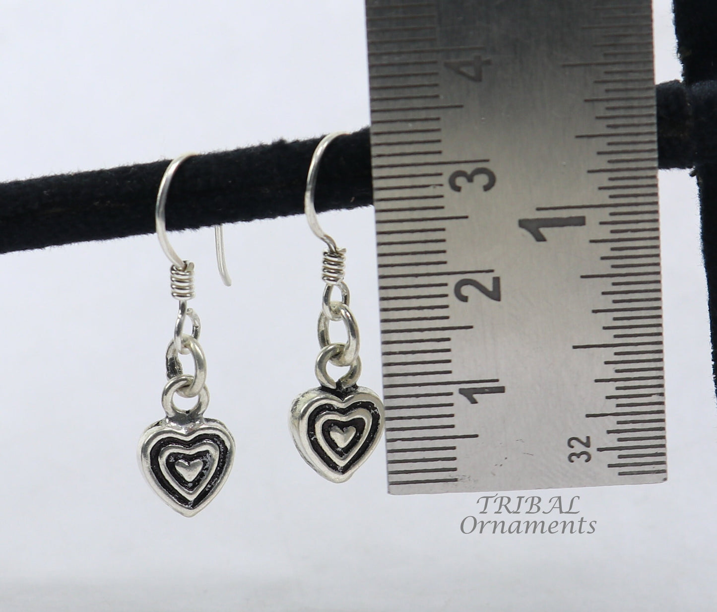 925 sterling silver handmade hook earrings, fabulous hanging pretty bells drop dangle earrings tribal ethnic jewelry from India s1089 - TRIBAL ORNAMENTS