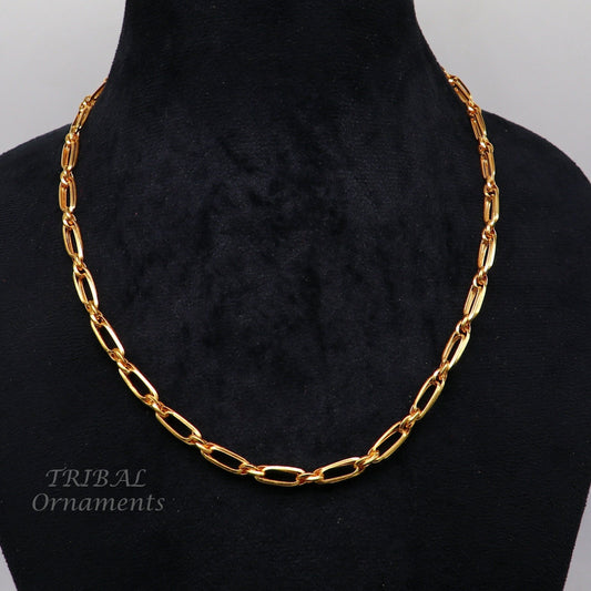 22k yellow gold handmade fabulous link chain necklace excellent gold chain certified best gifting unisex jewelry ch571 - TRIBAL ORNAMENTS