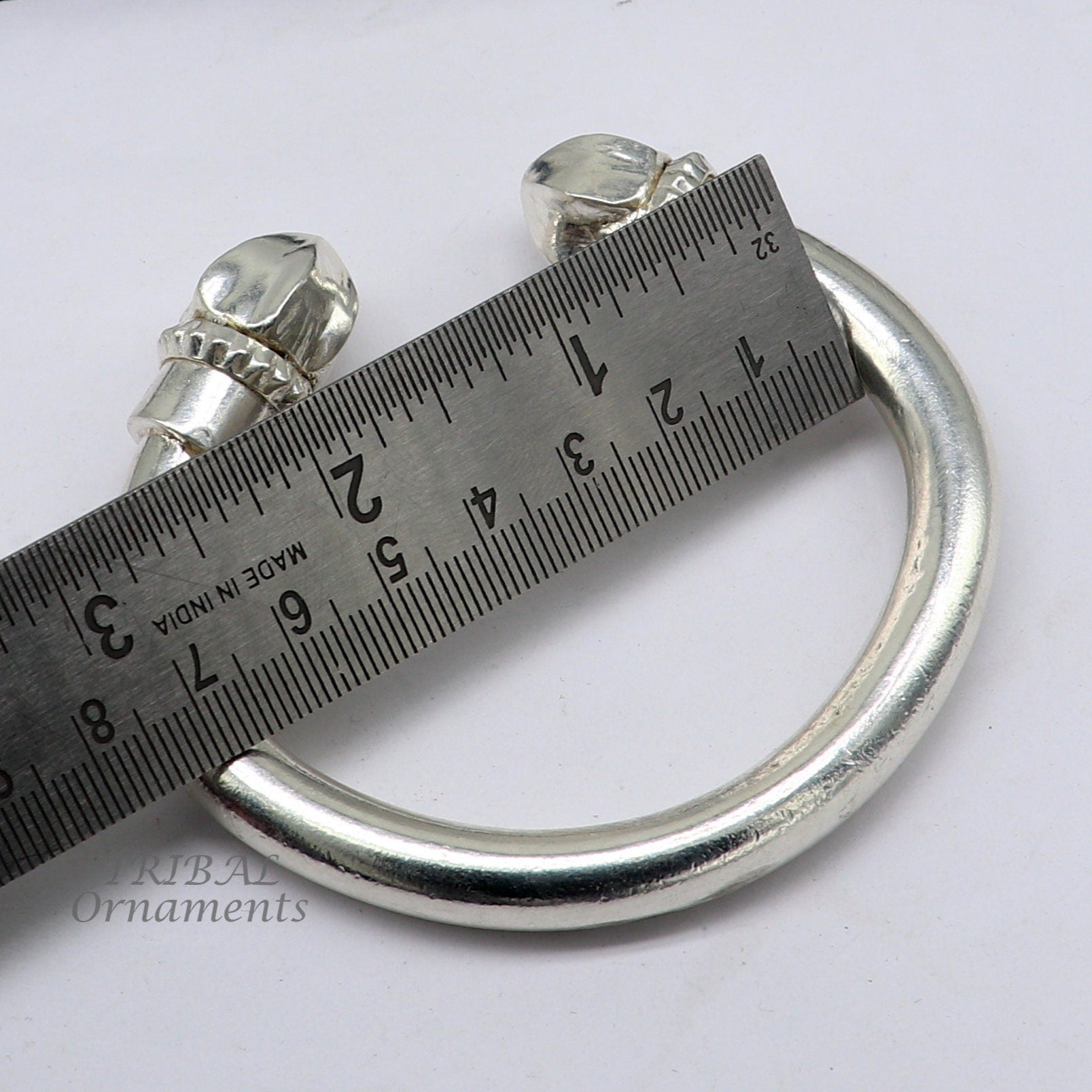 925 sterling silver men's plain bangle bracelet adjustable kada solid tribal design bangle gifting kada nsk569 - TRIBAL ORNAMENTS