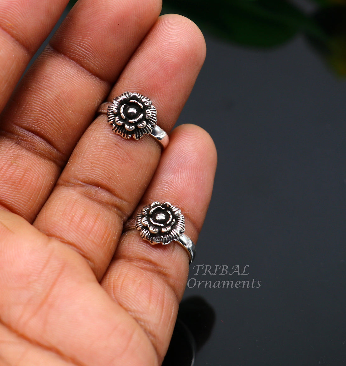 925 sterling silver handmade fabulous flower design toe ring band tribal belly dance vintage style ethnic brides jewelry ytr32 - TRIBAL ORNAMENTS