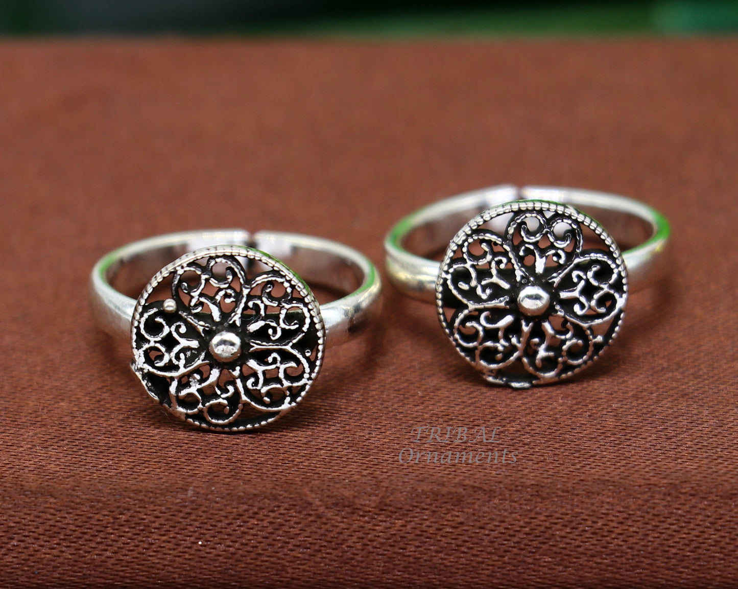 925 sterling silver handmade fabulous flower design toe ring band tribal belly dance vintage style ethnic brides jewelry ytr33 - TRIBAL ORNAMENTS