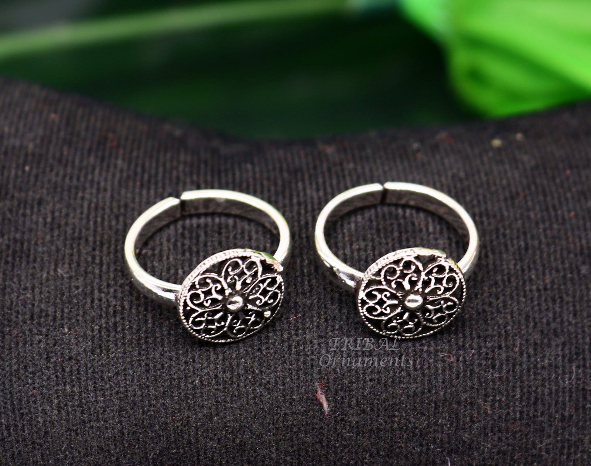 925 sterling silver handmade fabulous flower design toe ring band tribal belly dance vintage style ethnic brides jewelry ytr33 - TRIBAL ORNAMENTS