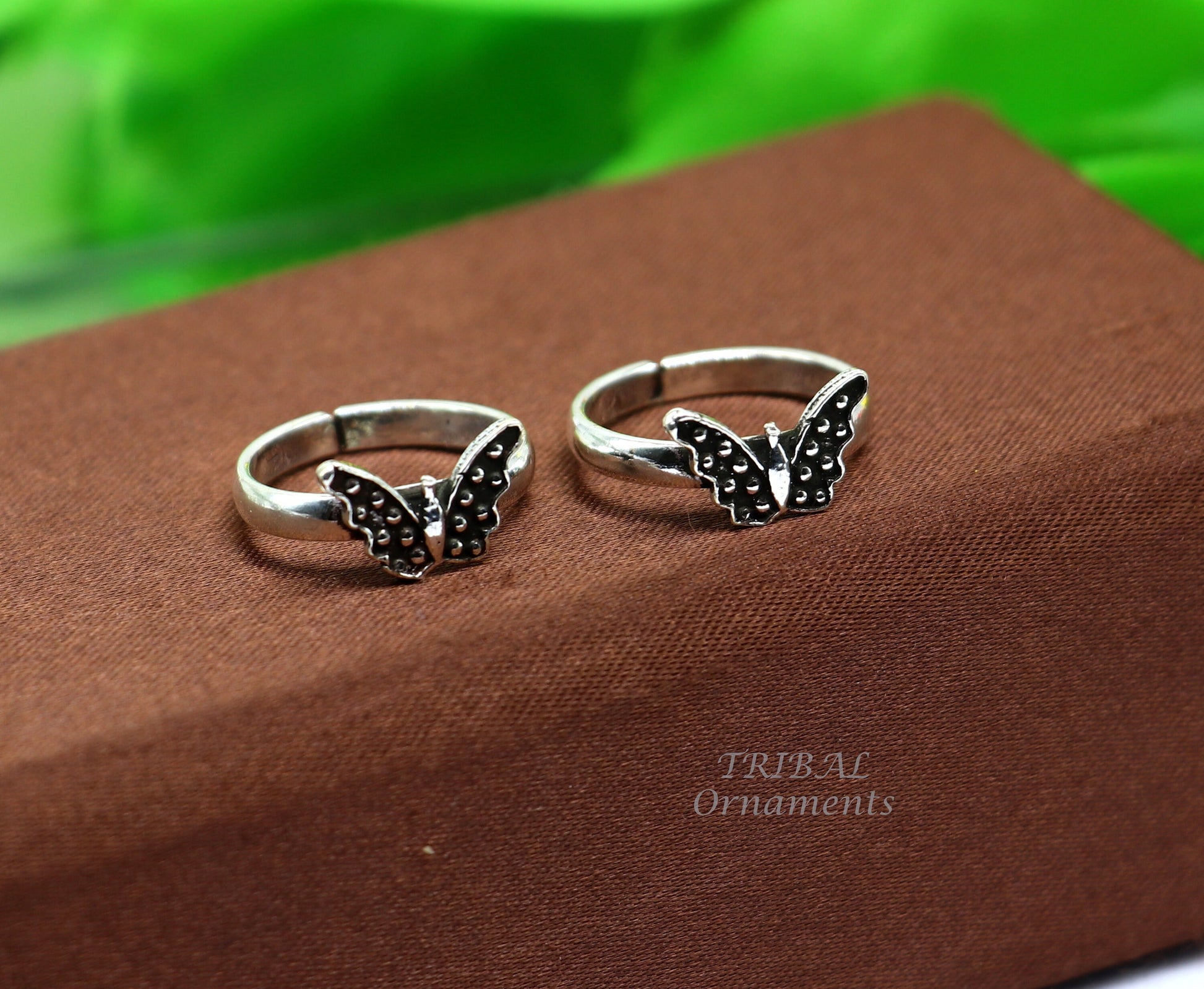 925 sterling silver handmade fabulous butterfly design toe ring band tribal belly dance vintage style ethnic jewelry ytr40 - TRIBAL ORNAMENTS