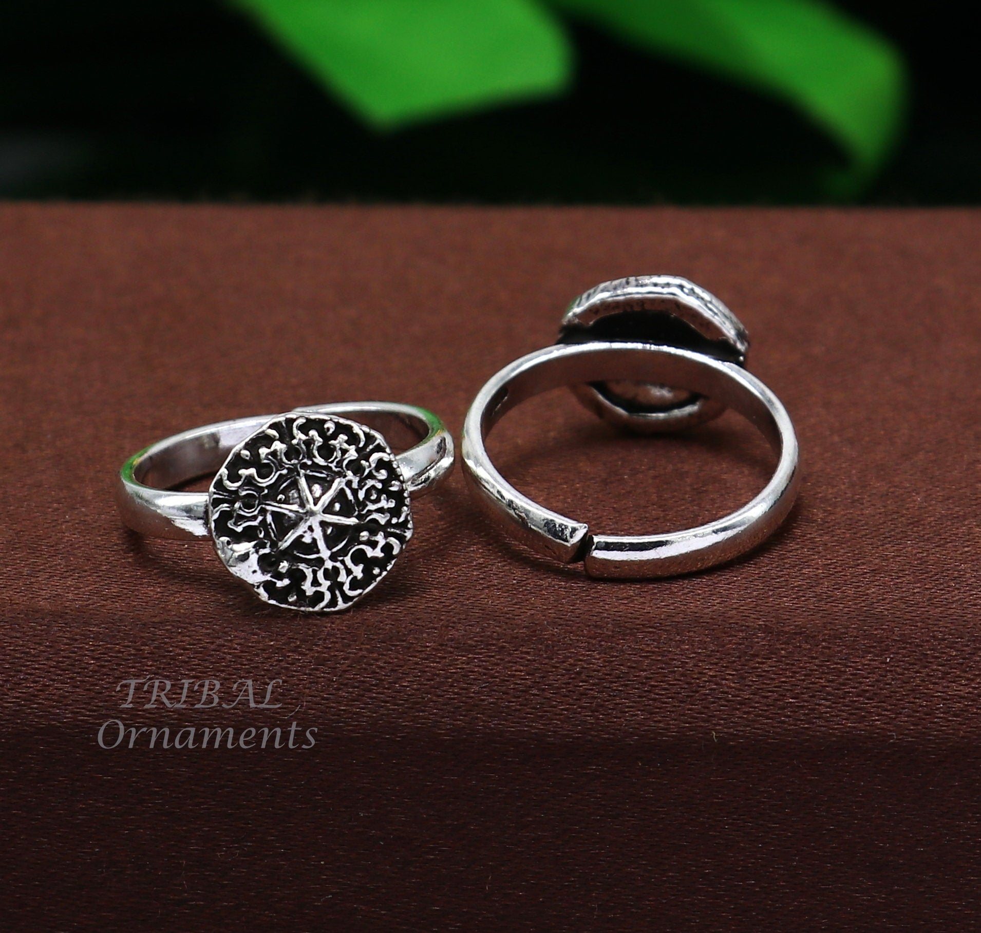 925 sterling silver elegant floral design handmade toe ring, toe band stylish modern women's brides jewelry, india traditional jewelry ytr45 - TRIBAL ORNAMENTS