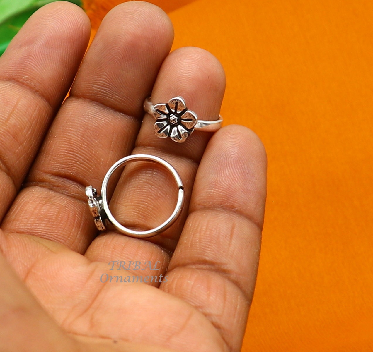 925 sterling silver amazing flower design handmade toe ring, toe band stylish modern women's brides jewelry, india traditional jewelry ytr49 - TRIBAL ORNAMENTS