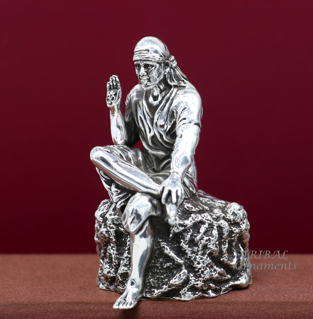 3" 925 sterling silver handmade Divine Hindu idol deity Sai Baba statue murti divine Statue Sculpture figurine puja article gifting art576 - TRIBAL ORNAMENTS