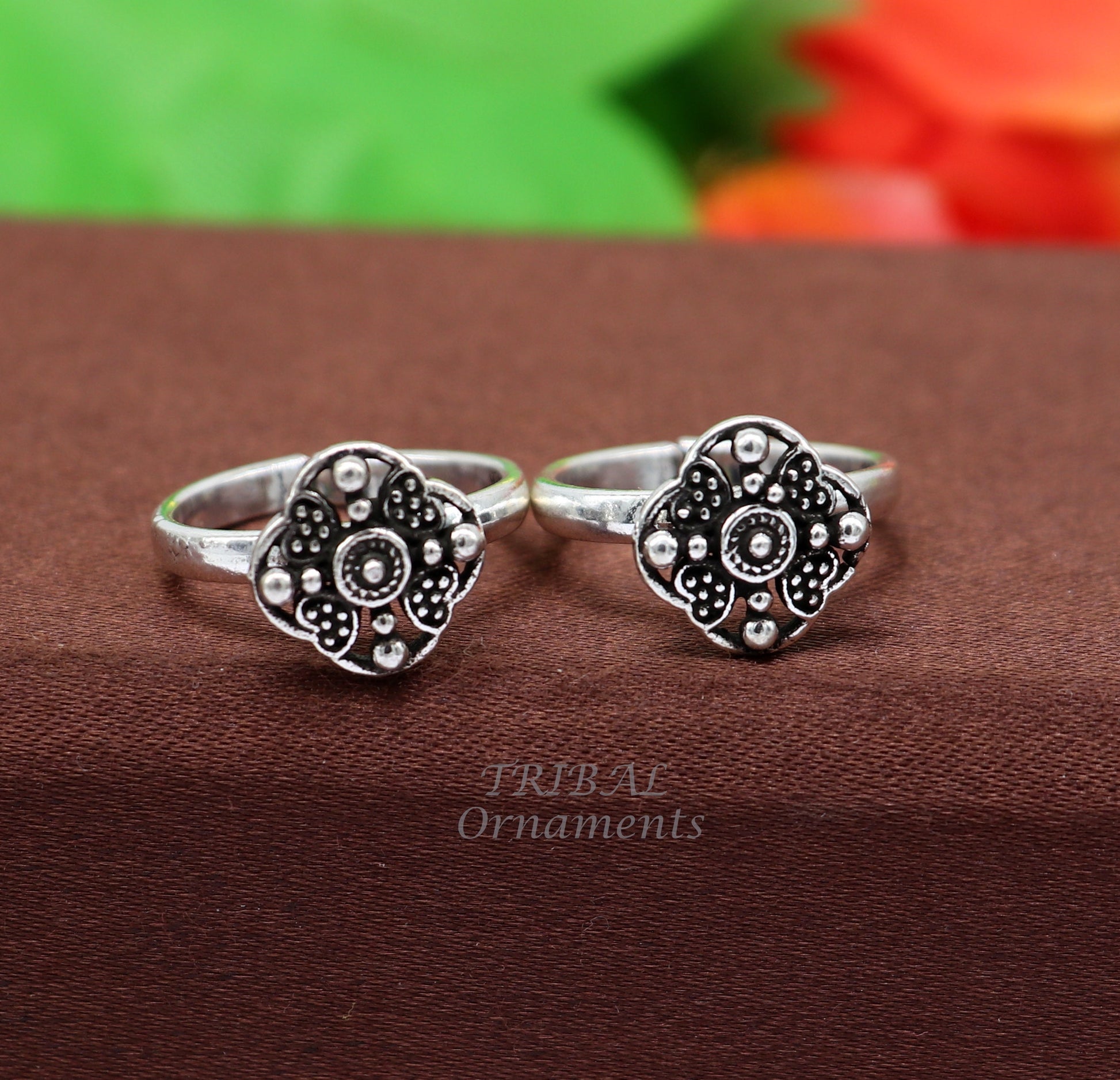 925 sterling silver amazing flower design handmade toe ring, toe band stylish modern women's brides jewelry, india traditional jewelry ytr53 - TRIBAL ORNAMENTS