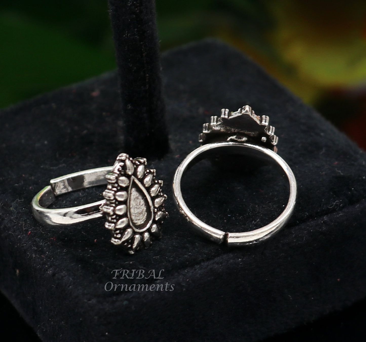925 Sterling Silver Plated Adjustable Carving Pattern Vintage Style Toe Ring