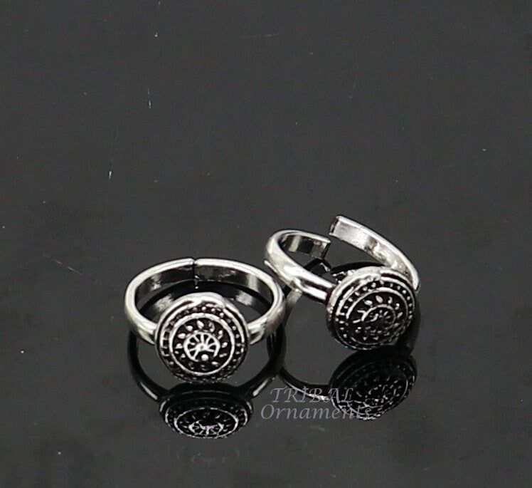 925 sterling silver brides gifting solid adjustable toe ring, best wedding gift or daily use ethnic tribal jewelry ytr60 - TRIBAL ORNAMENTS