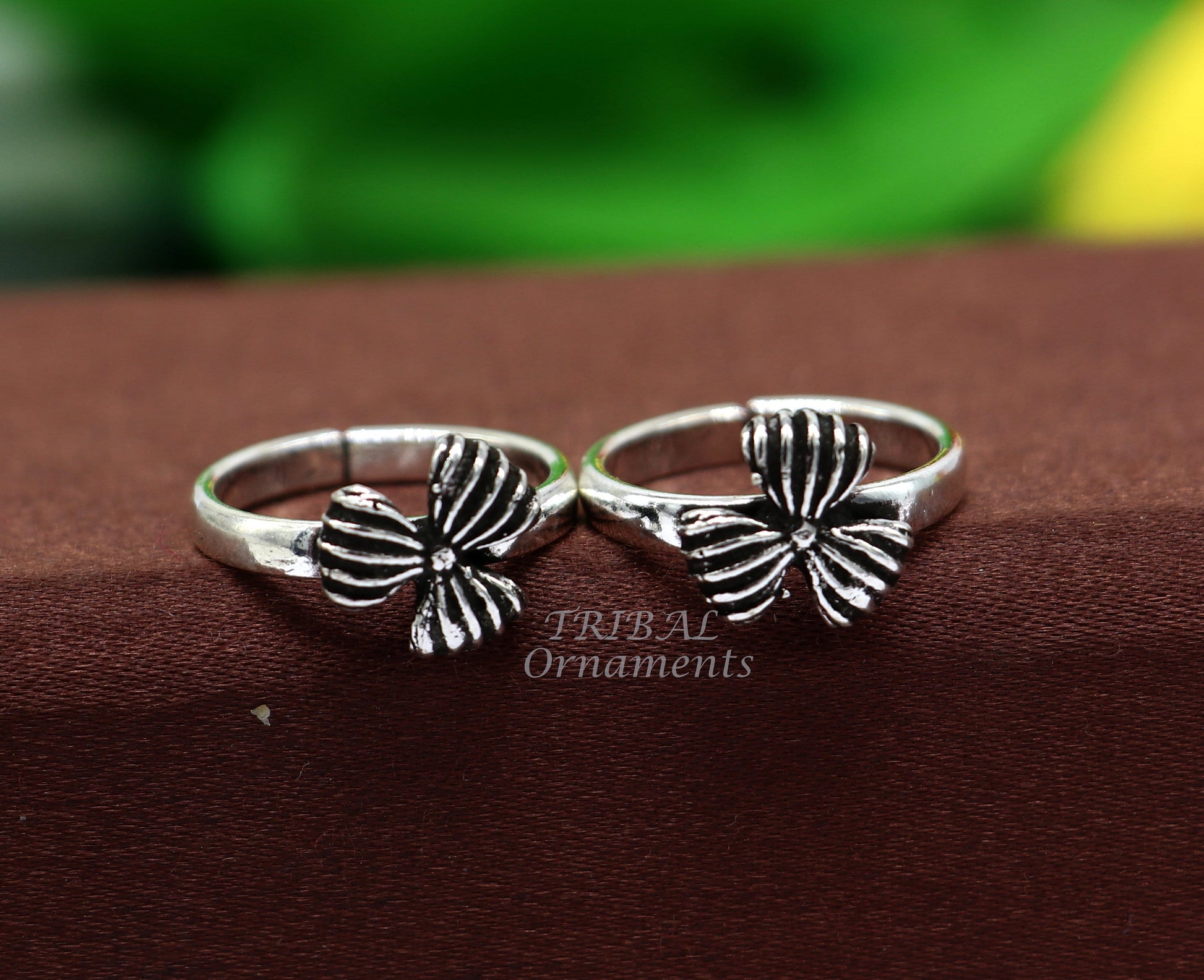 925 sterling silver handmade fabulous flower design toe ring band tribal belly dance vintage style ethnic tribal brides jewelry ytr63 - TRIBAL ORNAMENTS