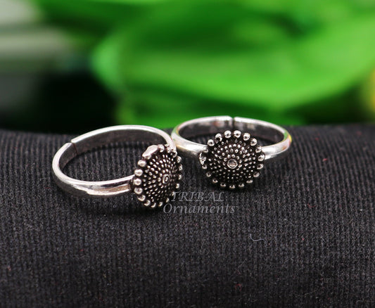 925 sterling silver handmade fabulous flower design toe ring band tribal belly dance vintage style ethnic tribal brides jewelry ytr64 - TRIBAL ORNAMENTS