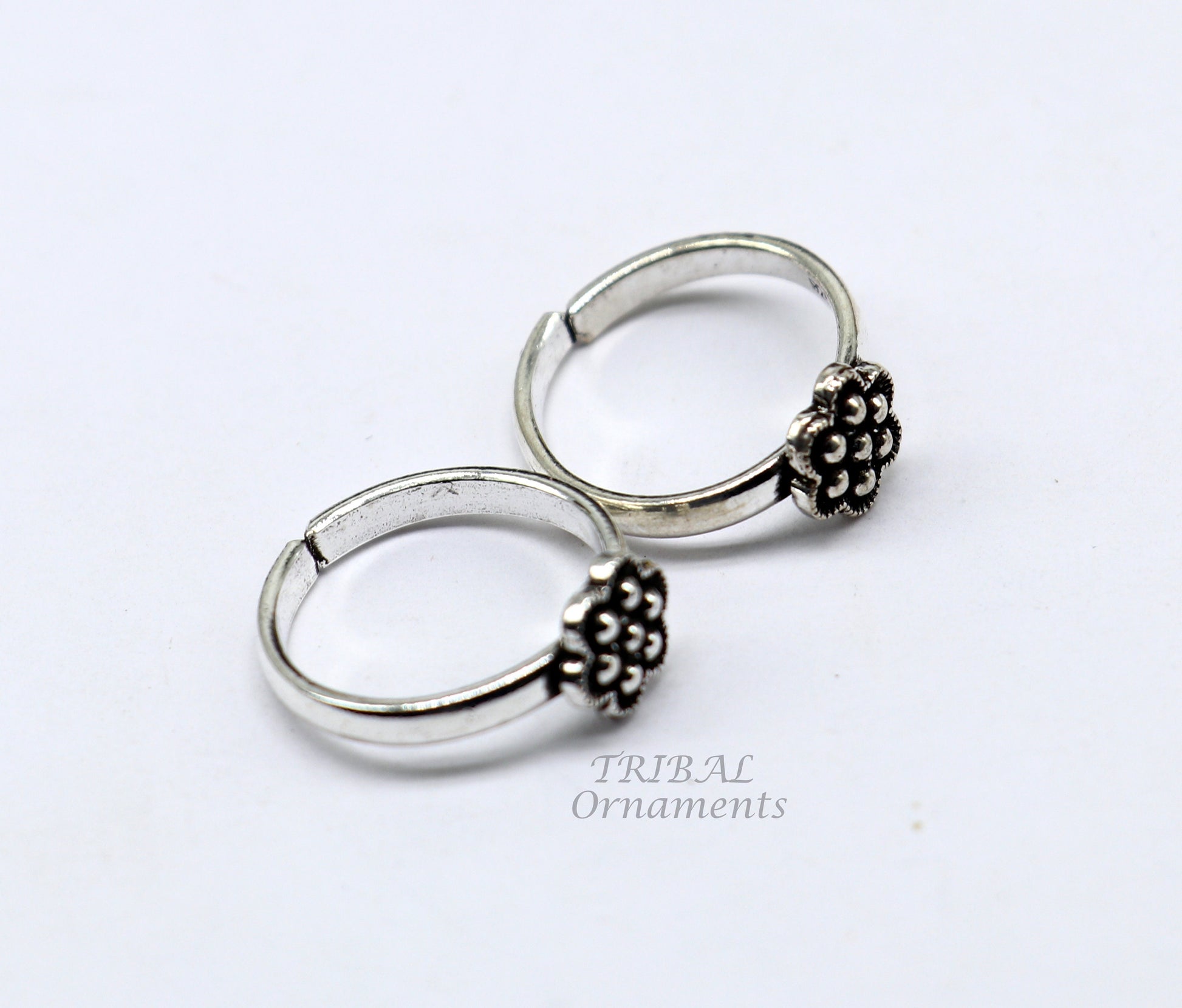 Floral design vintage style handmade 925 sterling silver adjustable toe ring band for brides or girl's best personalized jewelry ytr77 - TRIBAL ORNAMENTS