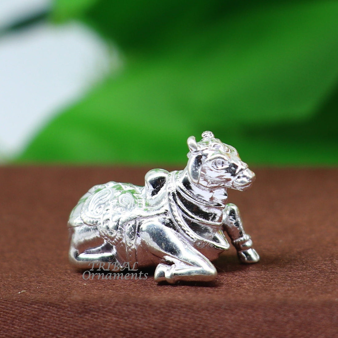 Lord Shiva Vahan Nandi Maharaj solid 925 sterling silver handmade small statue for puja, best gift for lord Shiva, divine statue art586 - TRIBAL ORNAMENTS