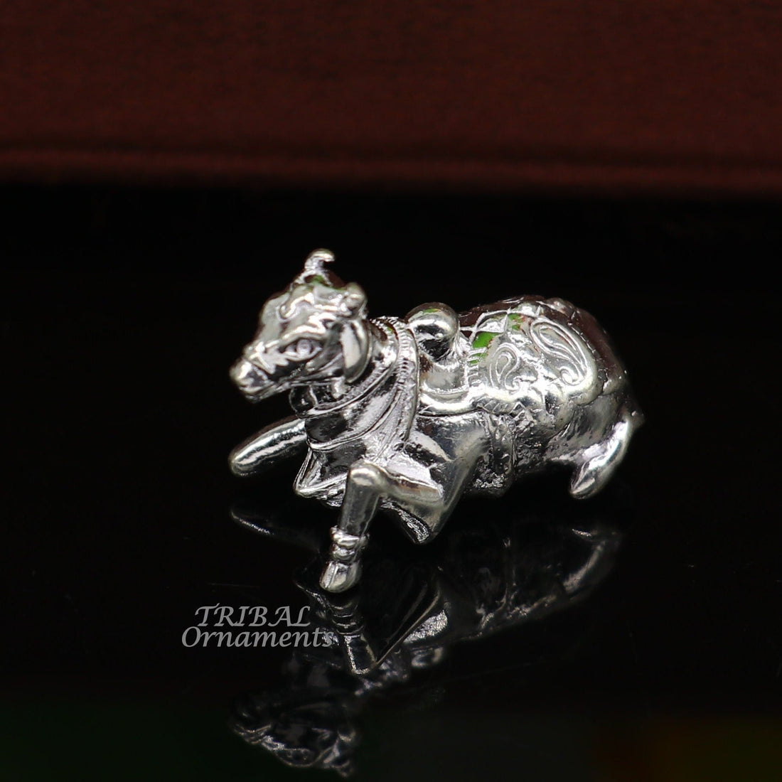 Lord Shiva Vahan Nandi Maharaj solid 925 sterling silver handmade small statue for puja, best gift for lord Shiva, divine statue art586 - TRIBAL ORNAMENTS