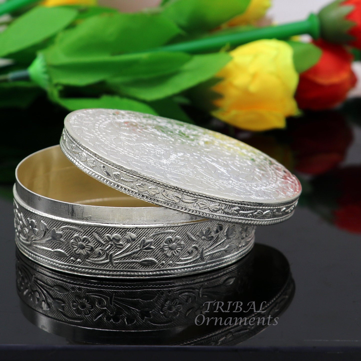 925 silver handmade oval shape trinket box brides jewelry box or dry fruit box candy box luxury gifting ideas or unique collection stb410 - TRIBAL ORNAMENTS