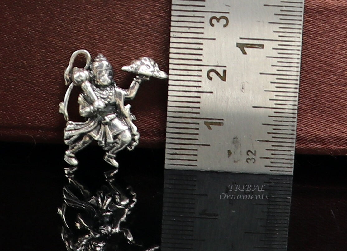 925 silver handmade Lord hanuman 2.1 cm small statue, best puja god hanuman statue sculpture home temple puja art, utensils art571 - TRIBAL ORNAMENTS