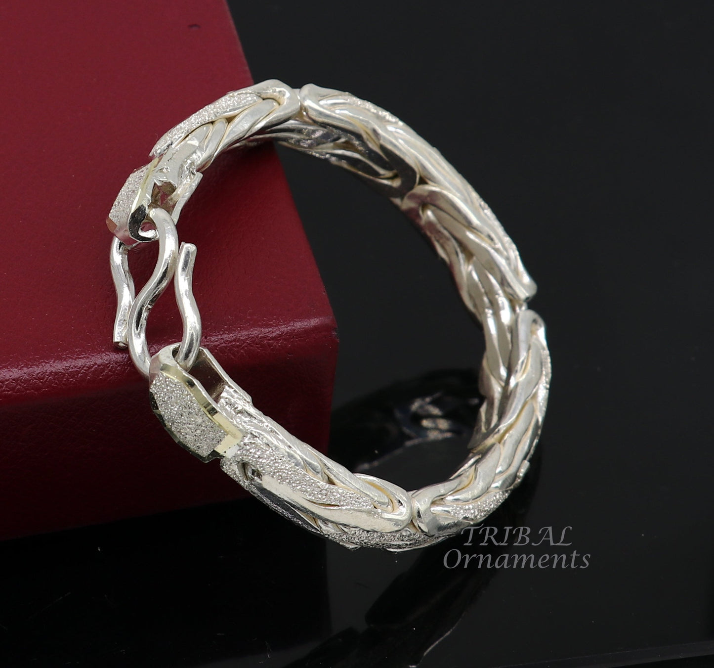 925 Solid Sterling silver handmade vintage style bangle bracelet kada tribal jewelry best for men's gifting silver articles nsk553 - TRIBAL ORNAMENTS