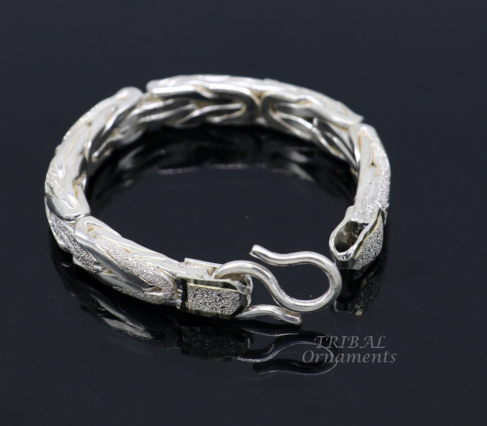 925 Solid Sterling silver handmade vintage style bangle bracelet kada tribal jewelry best for men's gifting silver articles nsk553 - TRIBAL ORNAMENTS