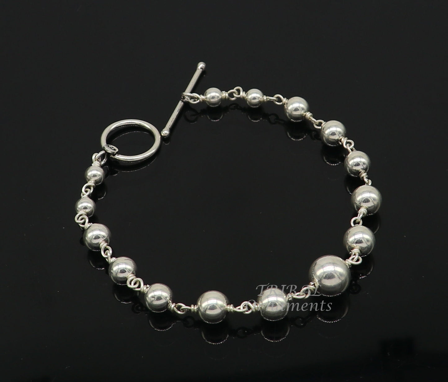 925 sterling silver beaded customized bracelet, best gifting stylish beaded bracelet, unisex personalized belly dance jewelry  sbr412 - TRIBAL ORNAMENTS