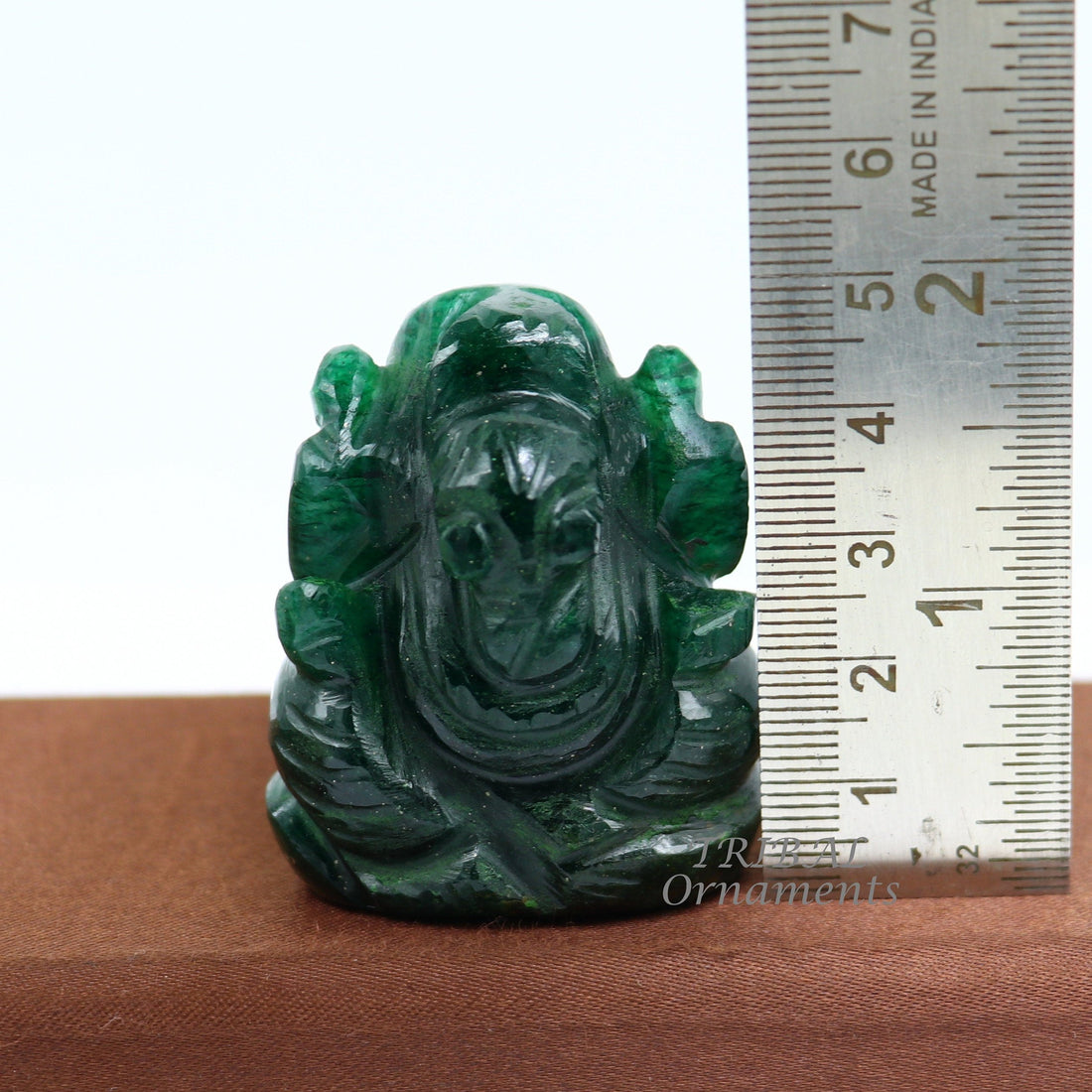 Amazing green jade Lord Ganesha handcrafted statue figurine temple divine God Ganesha stone sculpture for wealth and prosperity stna12 - TRIBAL ORNAMENTS