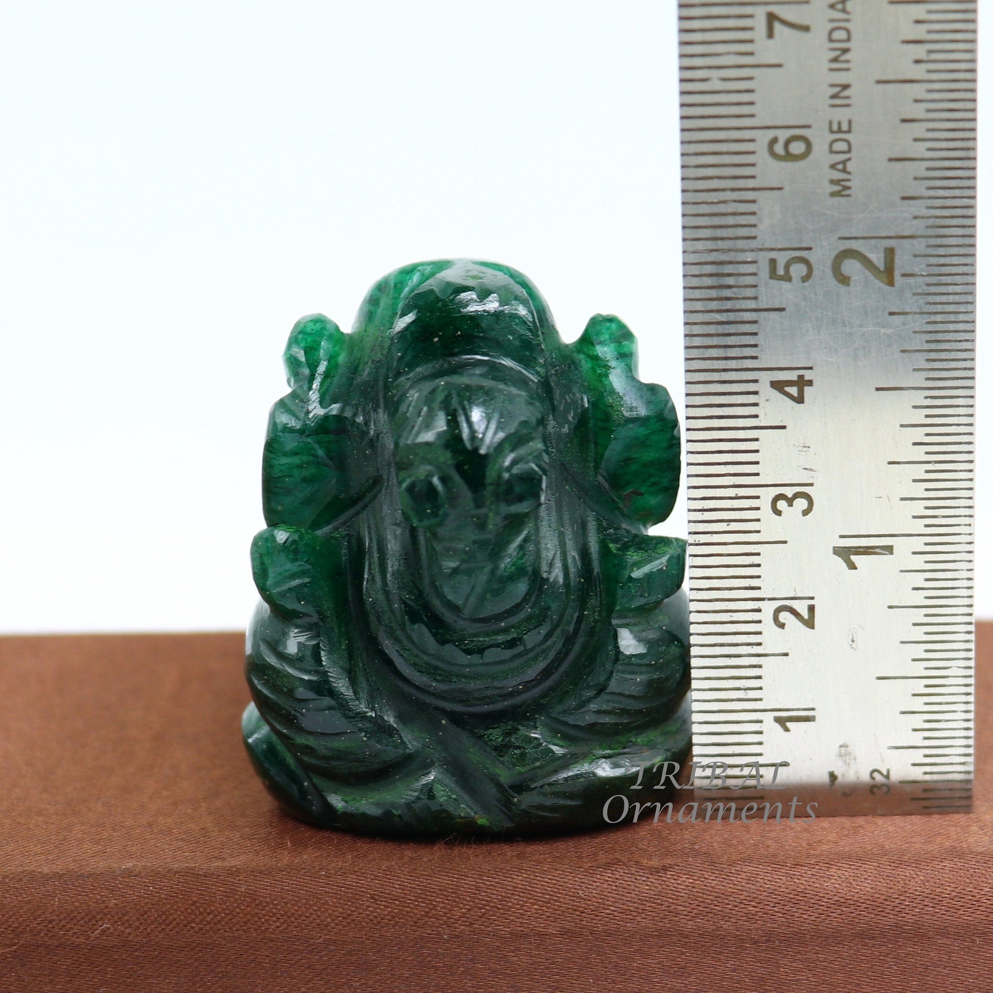 Amazing green jade Lord Ganesha handcrafted statue figurine temple divine God Ganesha stone sculpture for wealth and prosperity stna12 - TRIBAL ORNAMENTS