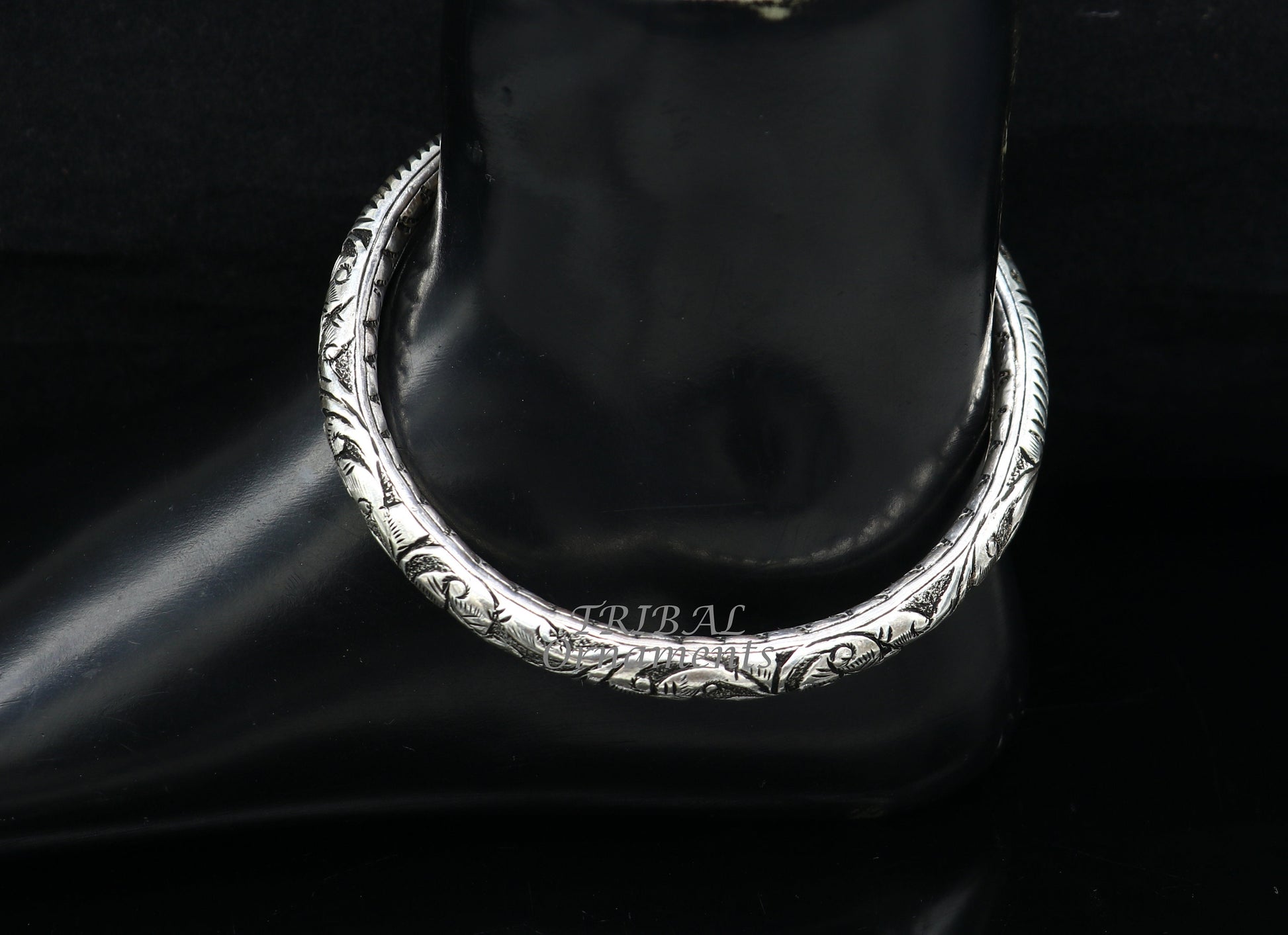 925 sterling silver Vintage antique design handmade gorgeous oxidized foot kada ankle bracelet tribal ethnic silver jewelry nsfk71 - TRIBAL ORNAMENTS