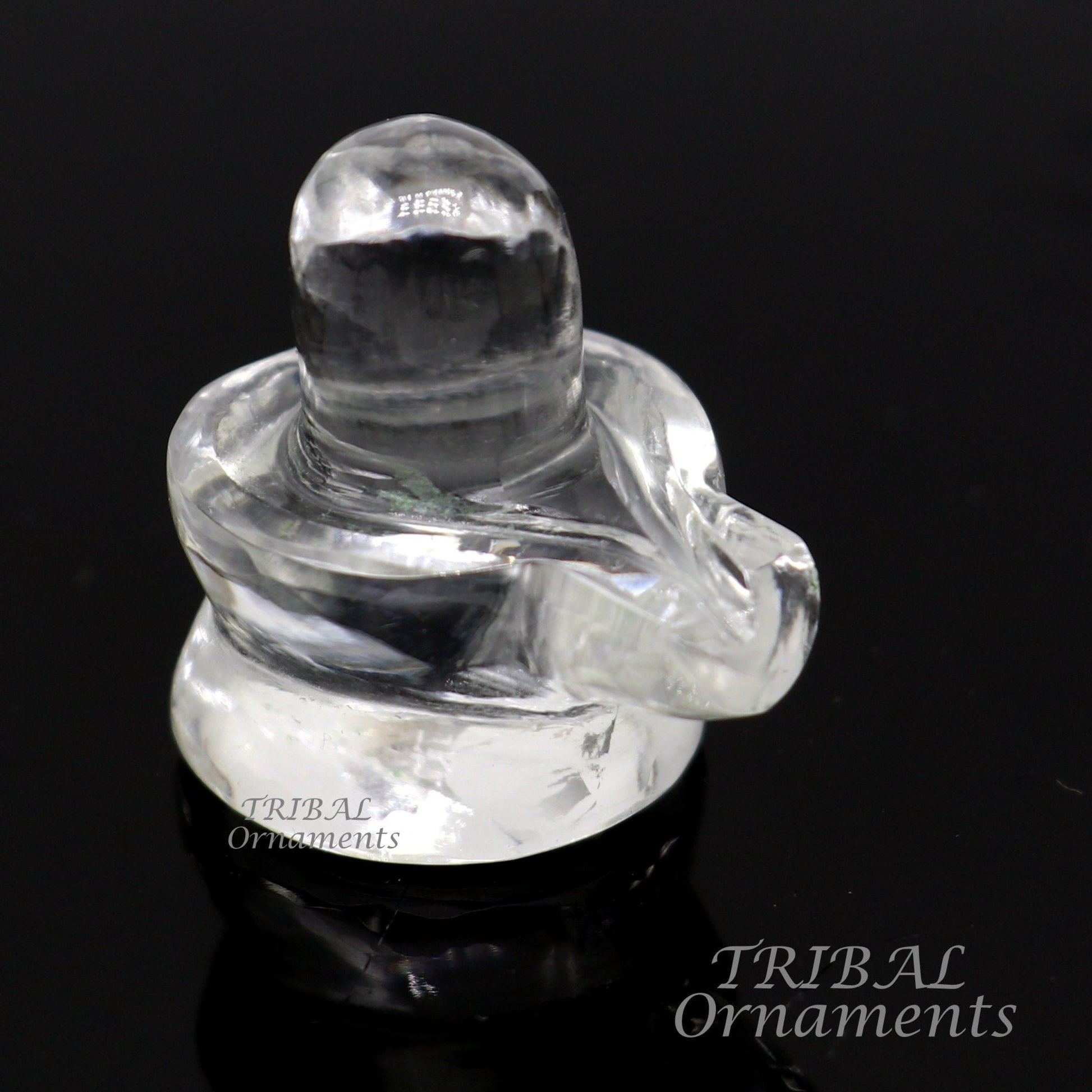 Natural sphatik crystal stone divine lor shiva lingam statue, amazing sphatik lingam puja article for wealth and prosperity stna16 - TRIBAL ORNAMENTS