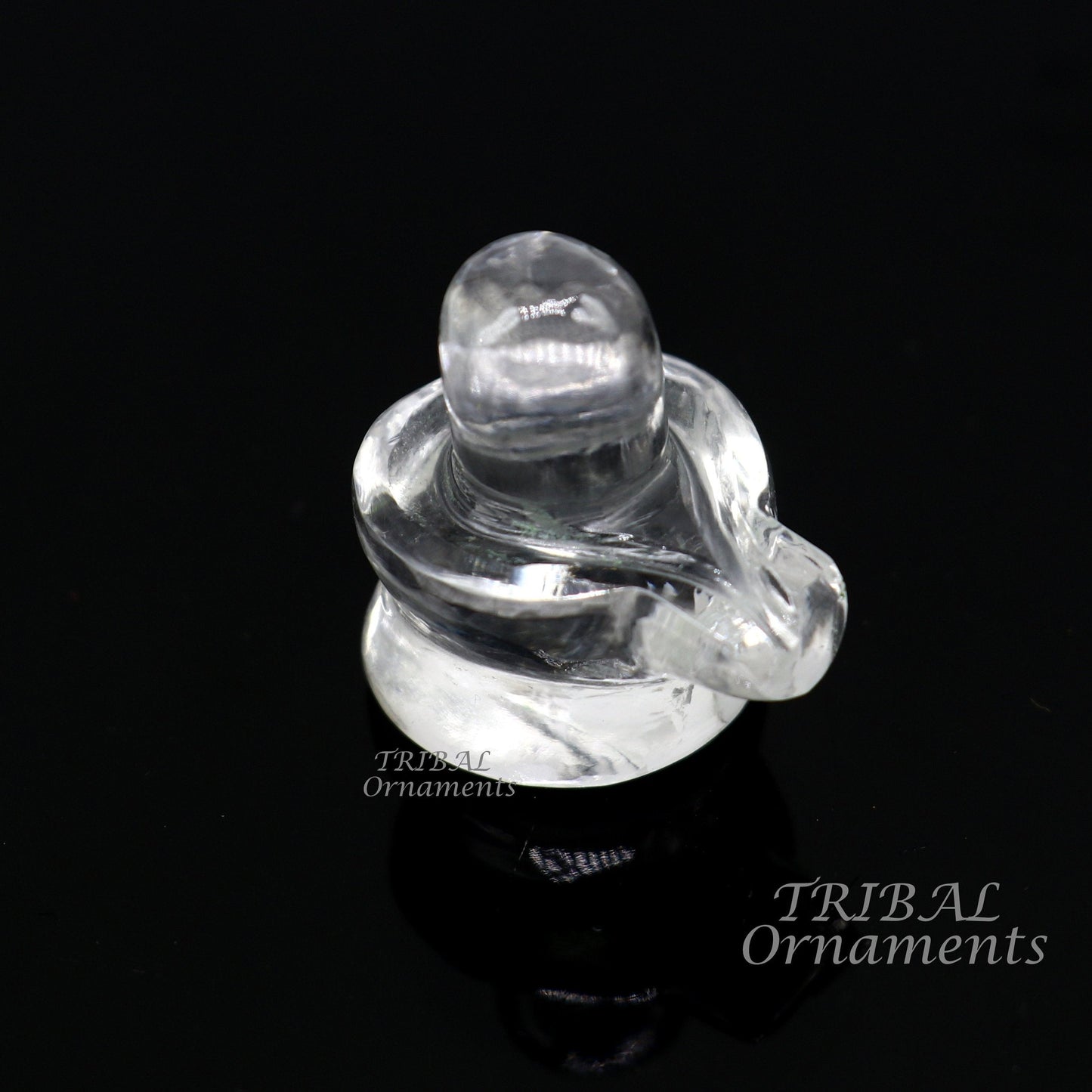 Natural sphatik crystal stone divine lor shiva lingam statue, amazing sphatik lingam puja article for wealth and prosperity stna16 - TRIBAL ORNAMENTS