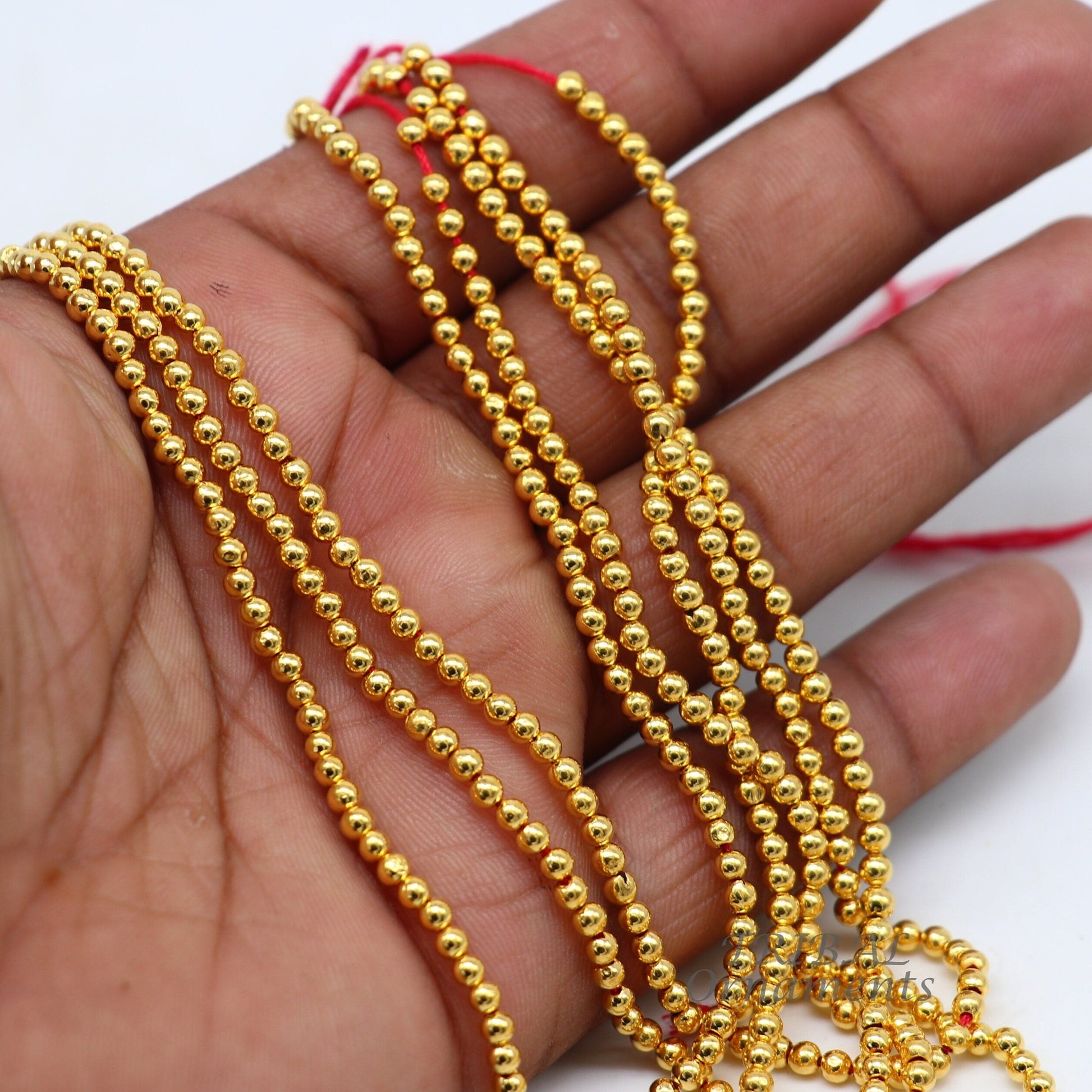 lot 20 pieces 3mm gold beads Vintage handmade loose beads ethnic designer 22k yellow gold beads or ball for custom jewelry making bd25 - TRIBAL ORNAMENTS