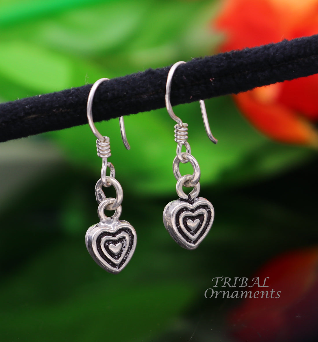 925 sterling silver handmade hook earrings, fabulous hanging pretty bells drop dangle earrings tribal ethnic jewelry from India s1089 - TRIBAL ORNAMENTS