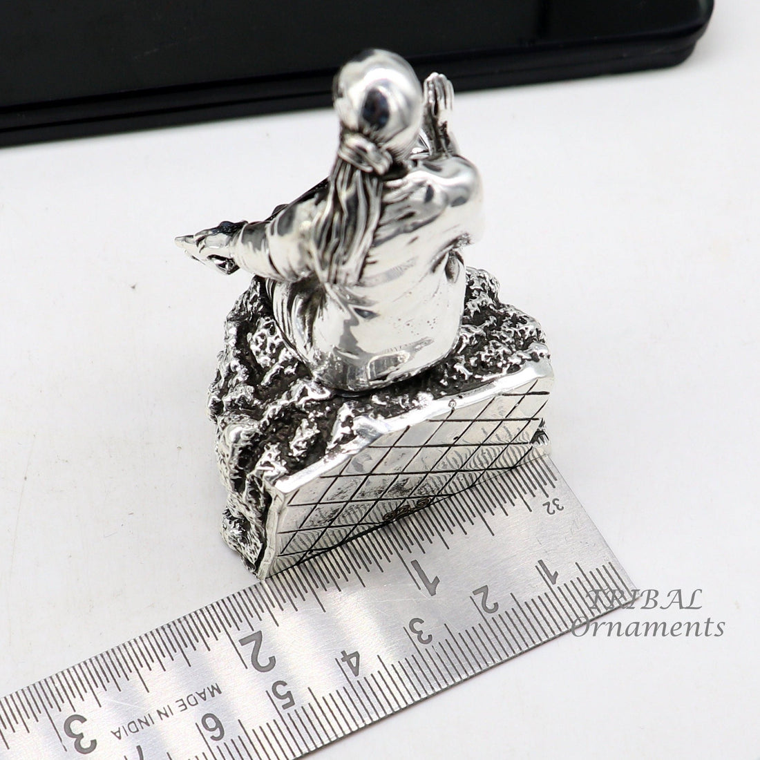 3" 925 sterling silver handmade Divine Hindu idol deity Sai Baba statue murti divine Statue Sculpture figurine puja article gifting art576 - TRIBAL ORNAMENTS